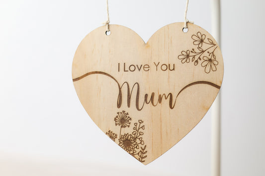 Wall Hanging Heart - I love you mum